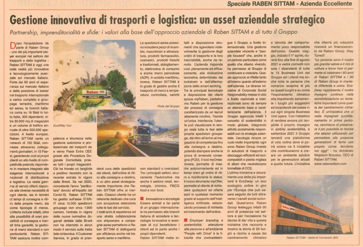 Raben Sittam Transport Italy Il sole 24 Ore